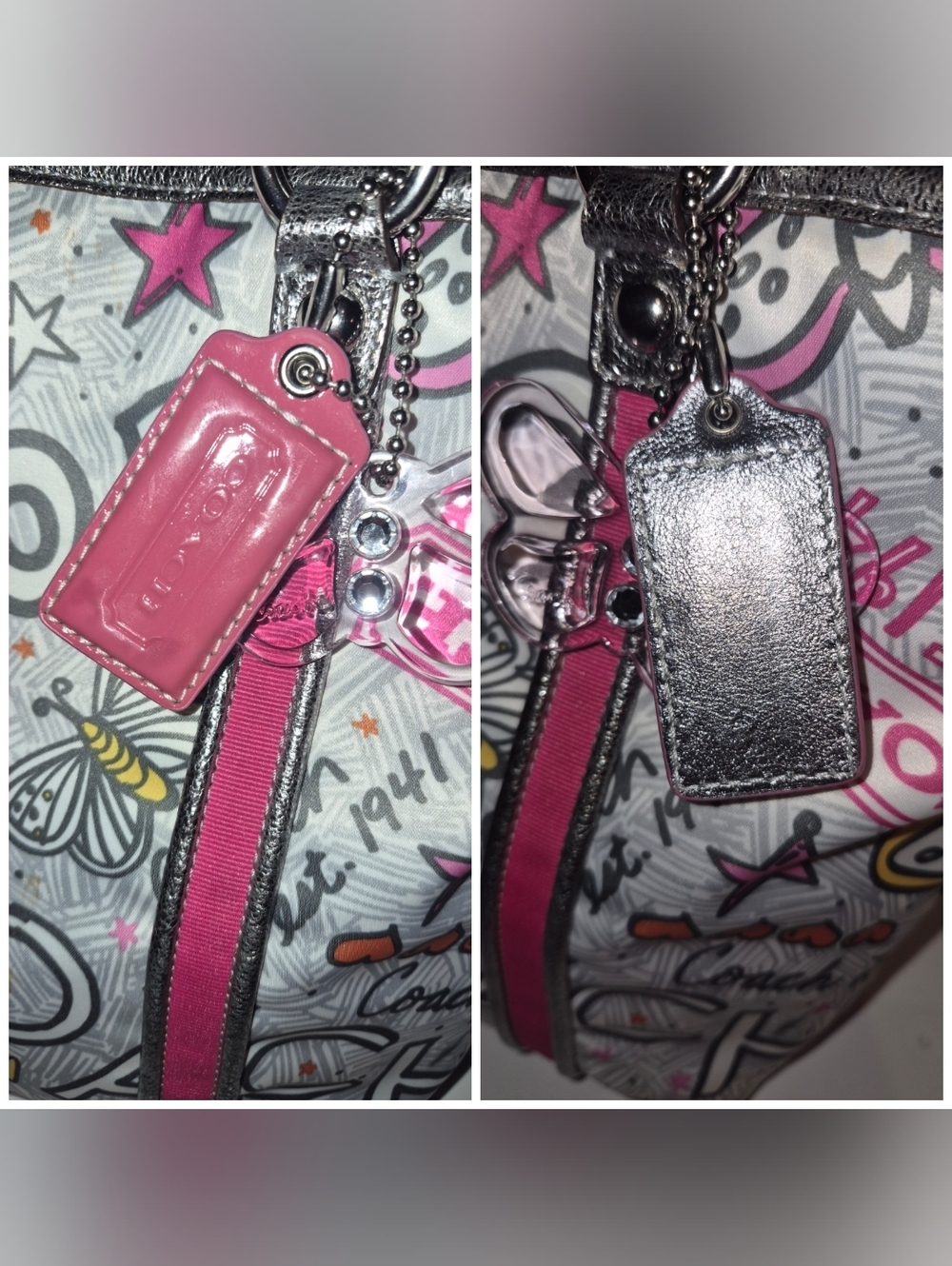 NWT 🎀Coach Poppy 🦋Butterfly🦋 Graffiti Tote And Matching Mini Skinny - Picture 4 of 14